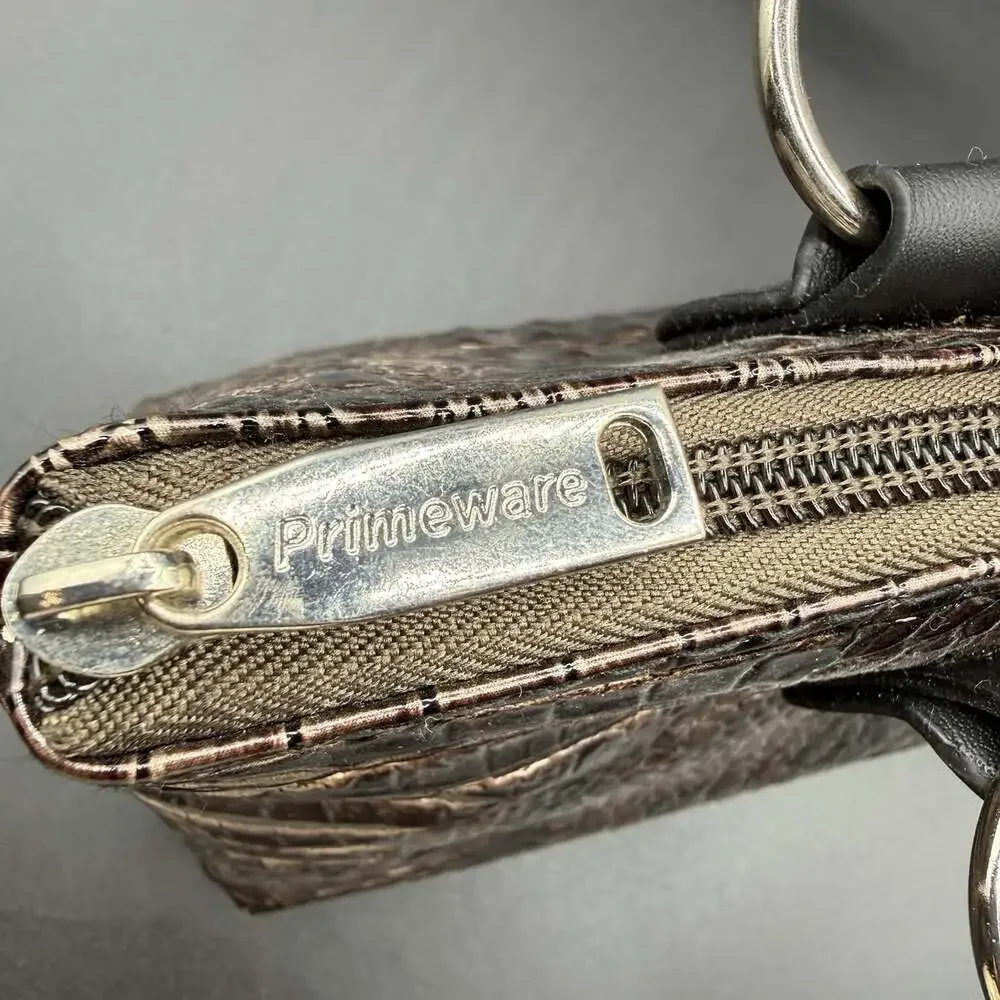 Primeware Thermal Insulated Wine Bottle Clutch Bag with Opener Brown Croc NWOT
